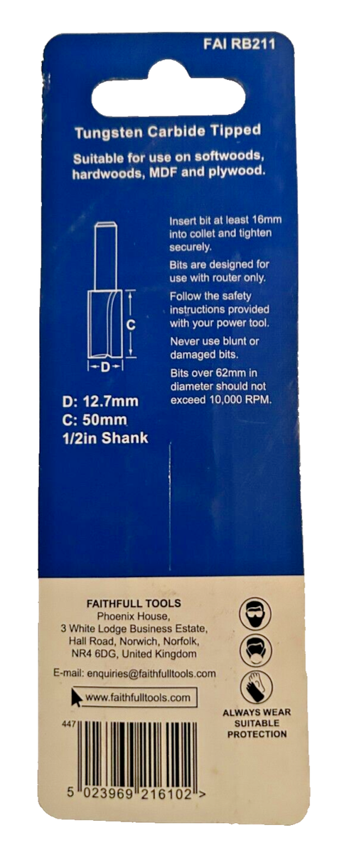 Faithfull TC Router Bit Set 35pc 1/2in Shank In A Carry Case, at D&M Tools