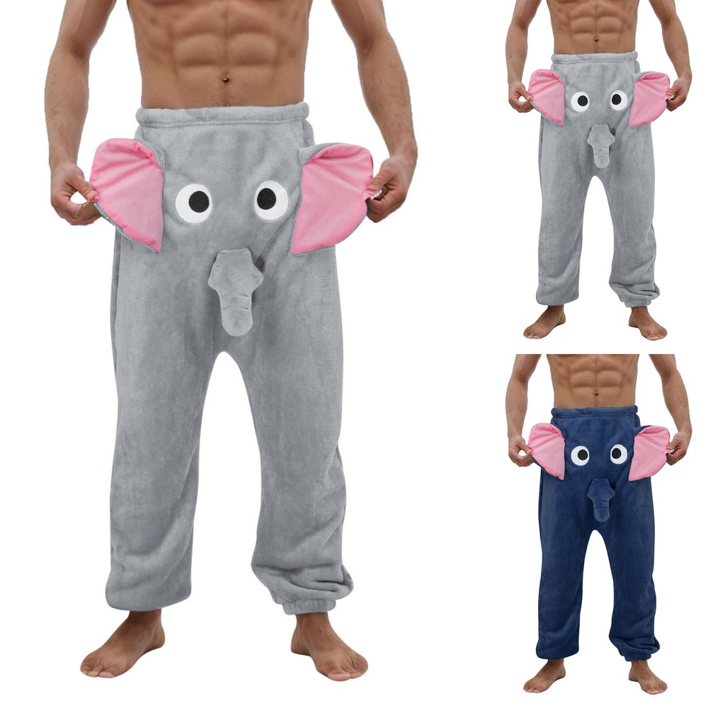 Men's Funny Elephant Novelty Shorts Humorous Pants Elephant Will Ring Pajama