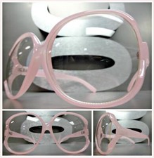 OVERSIZED VINTAGE RETRO Style Clear Lens EYE GLASSES Jumbo Pink Fashion Frame