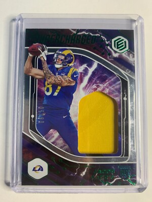 JACOB HARRIS 2021 PANINI ELEMENTS SUPERCHARGED ROOKIE PATCH EMERALD GREEN #D /10