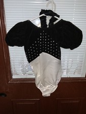 Artstone Style 0216 Medium Child Black White Rhinestone Leotard Costume
