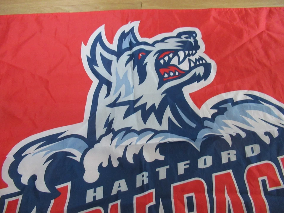 AHL 2015-16 HARTFORD WOLFPACK ROJO BANDERA 3X5 PLAYOFF HOCKEY BACK THE PACK Foto 4 de 4
