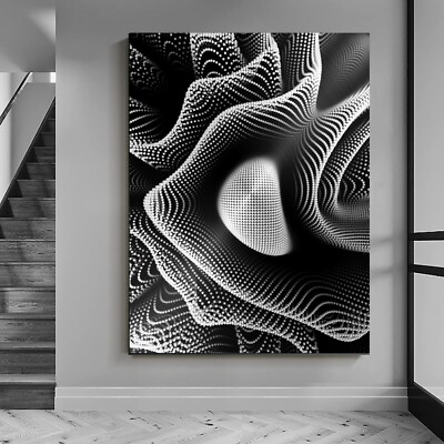 XXL LEINWAND BILD BIS 140x100x5 ABSTRAKTES SCHWARZ WEISS MODERNES WANDBILD KUNST