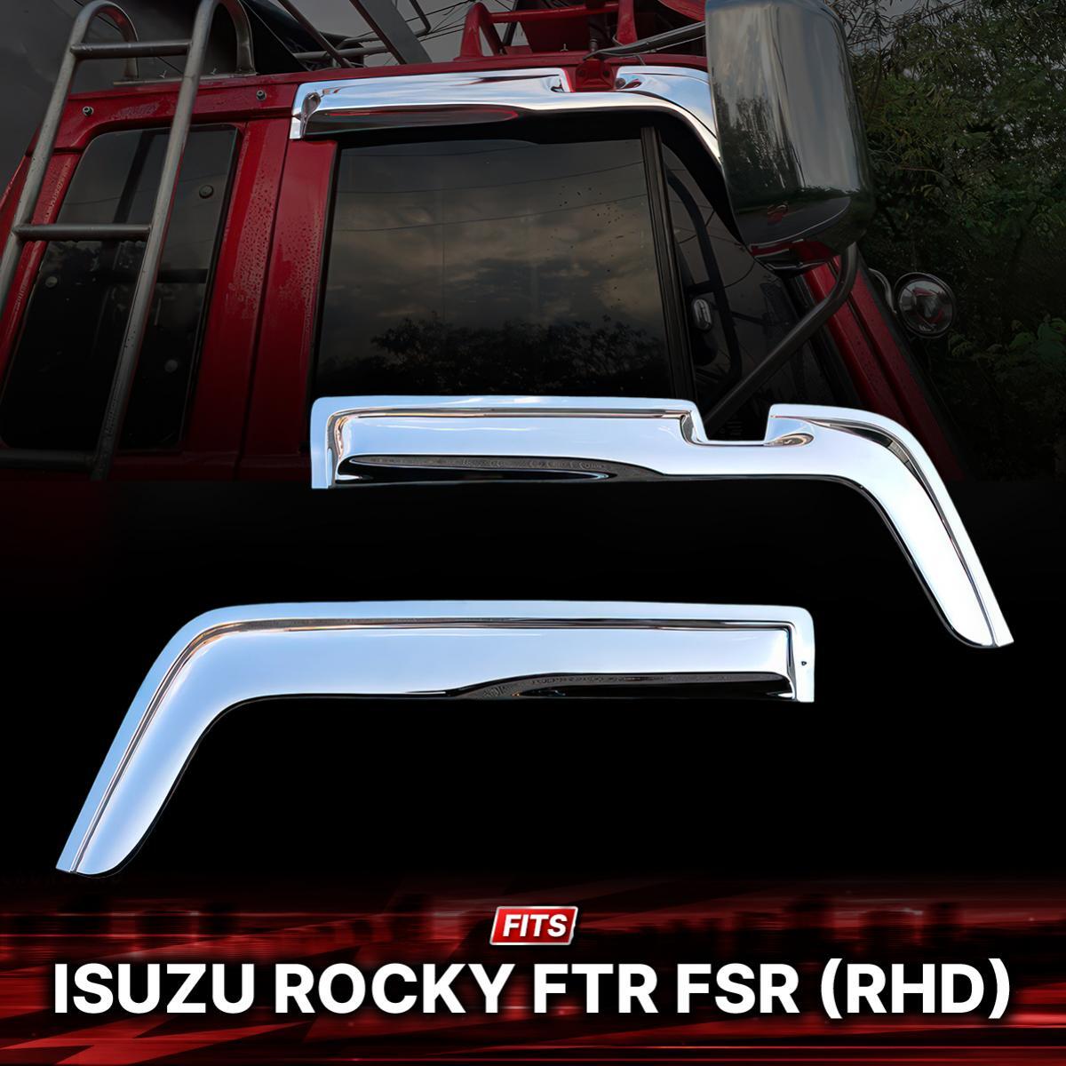 FIT 1984-1995 Isuzu Elf FTR FSR 175 195 Rocky Chrome Rain Visor