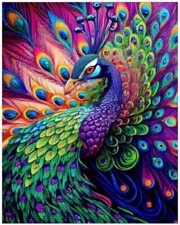 Diamond Painting Kits for Adults, Peacock 5D DIY Diamond Art Kits Full ColorI