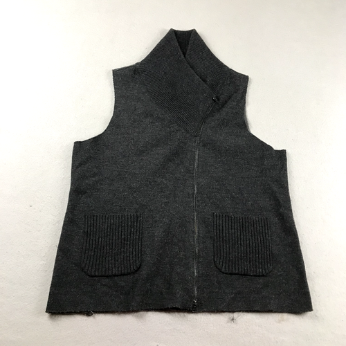 Eileen Fisher Sweater Womens XL Black Merino Wool Shawl Neck Full Zip