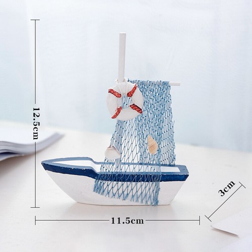 Sailboat Model Wooden Sailing Boat Home Decoration Beach Nautical Design Nav Ht - Photo 15/17