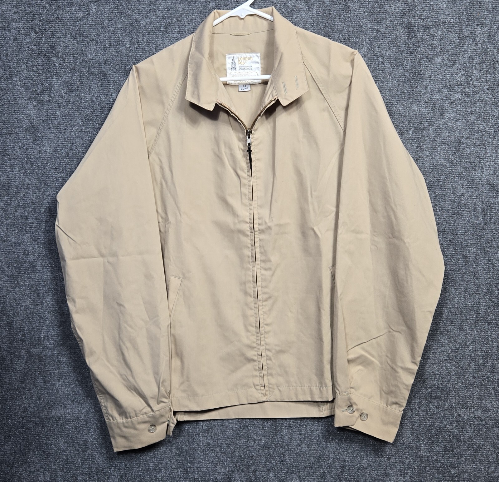Vintage London Fog Beige Windbreaker Jacket Size 42 Long