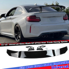 Universal Rear Spoiler Gt Style Racing Trunk Big Wing Lip Gloss Black 55 X8