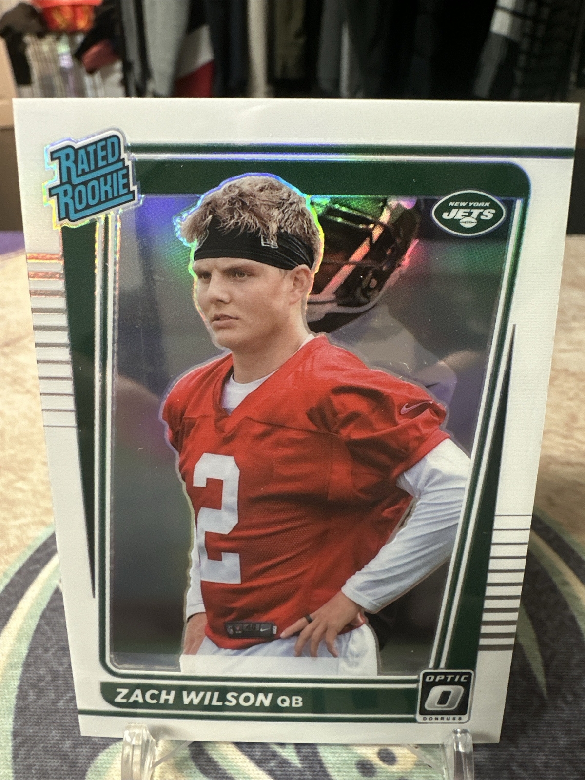 2021 Optic #202 ZACH WILSON Silver Holo Variation RC Rated Rookie RC Jets