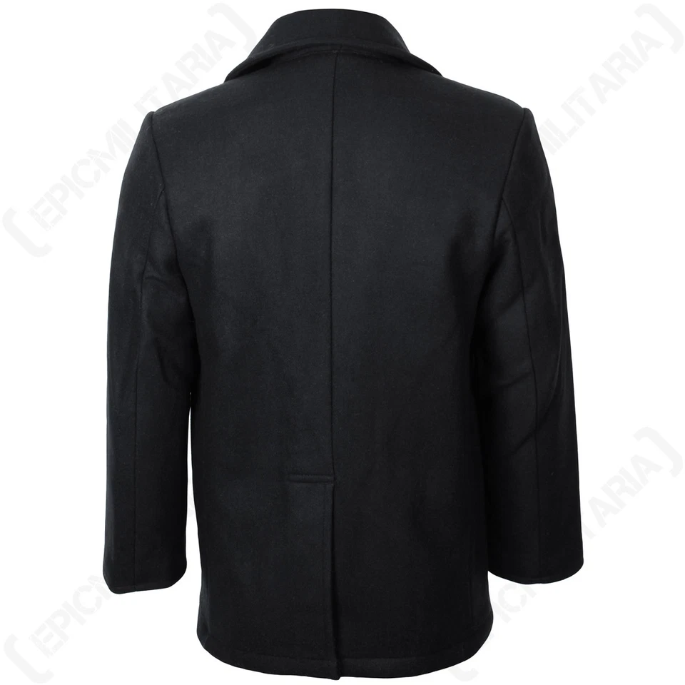 Mil-Tec US Navy Pea Coat - Black - Military Style Double Breasted Wool Jacket - Image 4 of 4