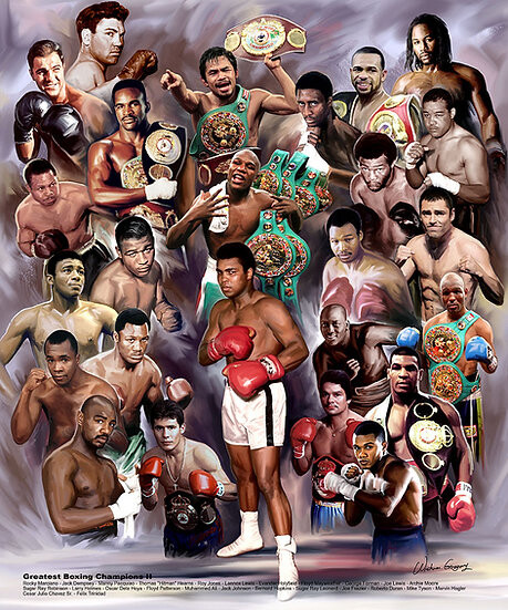 GREATEST BOXING CHAMPIONS 25 Legends Premium 20x24 POSTER - Ali