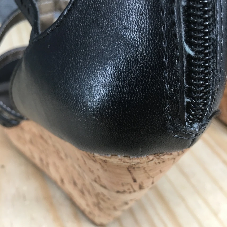 Tacones Carlos Santana para mujer 8,5 M plataforma Maiko negros imitación cuero tacones de cuña Foto 4 de 4