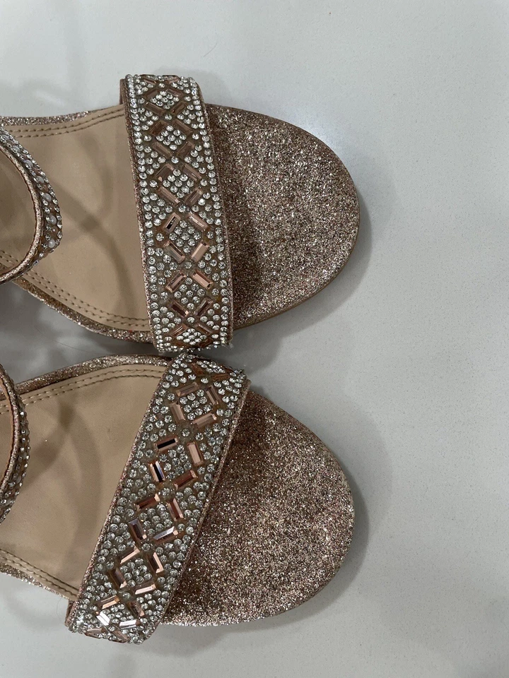 GB Gianni Bini 8,5 блеск блестящий со стразами с ремешками сандалии обувь - Изображение 2 из 4
