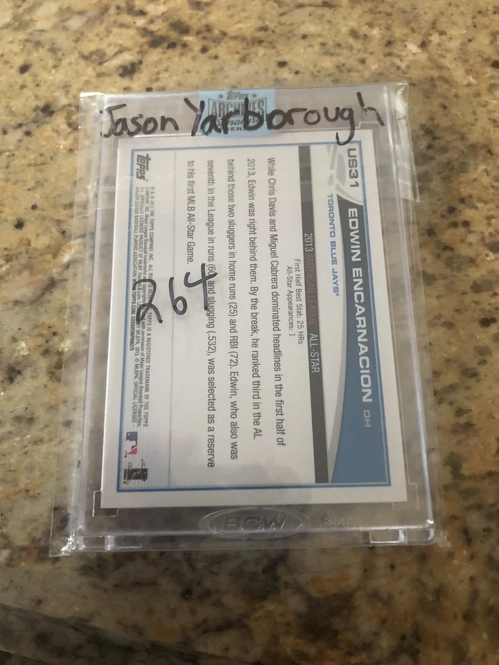 Topps Archives 2018 Edwin Encarnación automático 9/9 autógrafo Foto 2 de 2