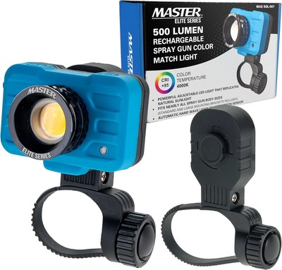 Master Elite Rechargeable Spray Gun Mount Color Match Light, 500 Lumen LED,... 