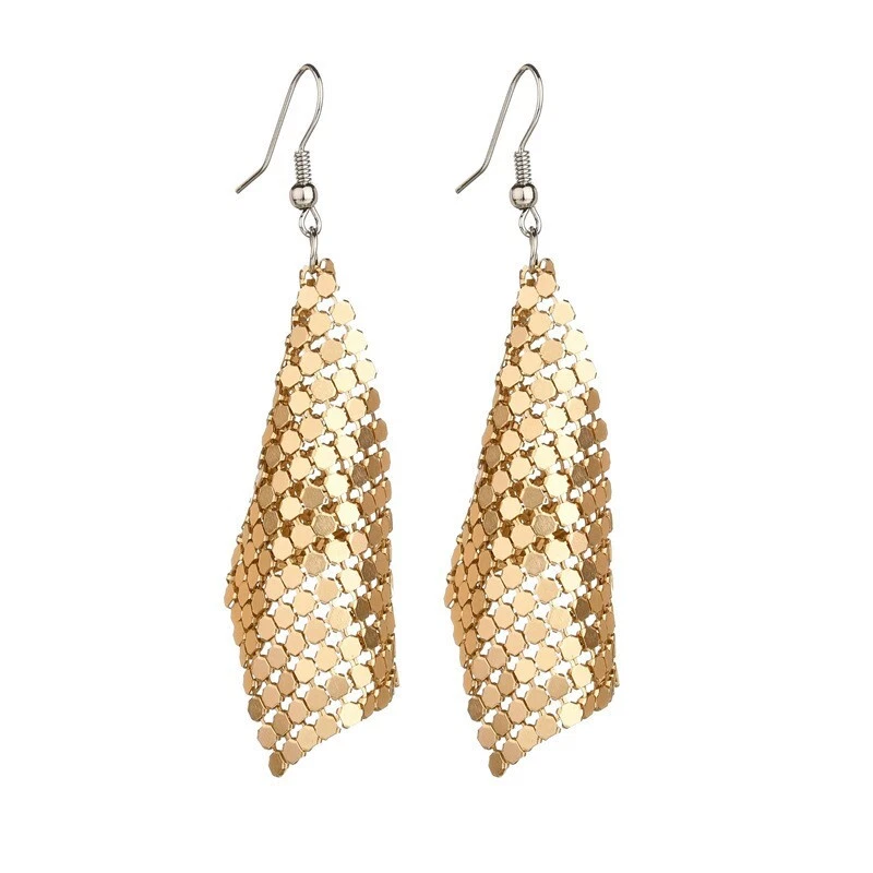 Fashion Women Retro Jewelry Earring Irregular Bling Sequin Mosaic Style 1694 - Image 3 of 4