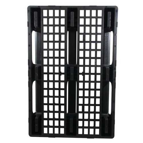 GERSO palet de plástico 120x80x15cm 4000kg capacidad de carga palet industrial negro - Imagen 2 de 5