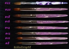Professional Kolinsky Sable Acrylic Nail Brush Round size 8 10 14 18 20 22