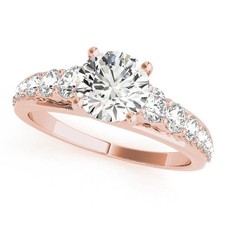 Round Cut Lab-Created 1.85 Ct VVS1 Diamond Wedding Ring 14K Rose Gold Finish