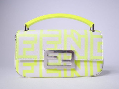 Fendi Baguette Phone Pouch 7AS142 Yellow Calf Leather Shoulder Bag By Marc