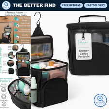 Portable Shower Caddy - Foldable Mesh Tote Bag for College Dorms Travel - Dura