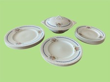 1940s Vintage Dinner Set, J&G Meakin Crockery, Sunshine China, 15 items, England