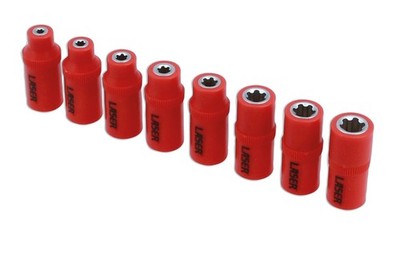 Laser Tools Insulated Torx Plus Socket Set 1/4''D 8pc EVA Foam Tray 8878