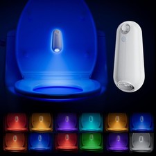 Toilet Night Light Motion Sensor, 8 Color Changing LED Wall Motion Sensor Light