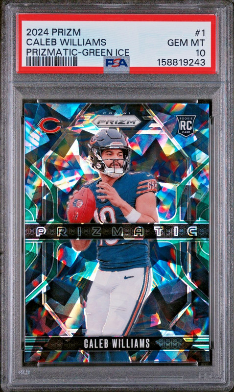 Caleb Williams Prizmatic Green Ice PSA 10