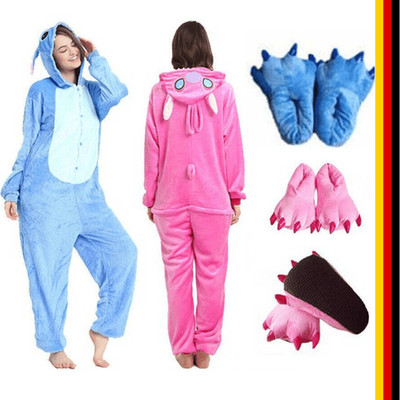 Damen Stitch Kigurumi Pyjamas Cosplay Tier-Kostüm Blau Engel Lilo Unisex Pyjamas