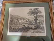 Set Of 2 Antique Hand Signed German Etchings 