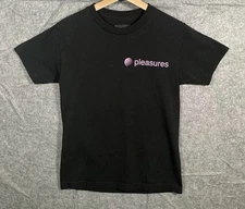 Pleasures Now T Shirt Men’s Large Black Satellite Logo Hype Streetwear