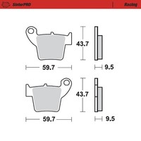 Moto-Master Bremsbelag Sinterpro Racing (FüR: Honda Cr 250 R ME03 02-07 Hinten )