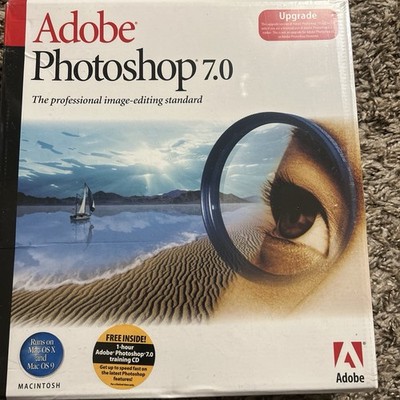 Adobe Photoshop 7.0 Upgrade Software CD Macintosh Mac OSX New Sealed
