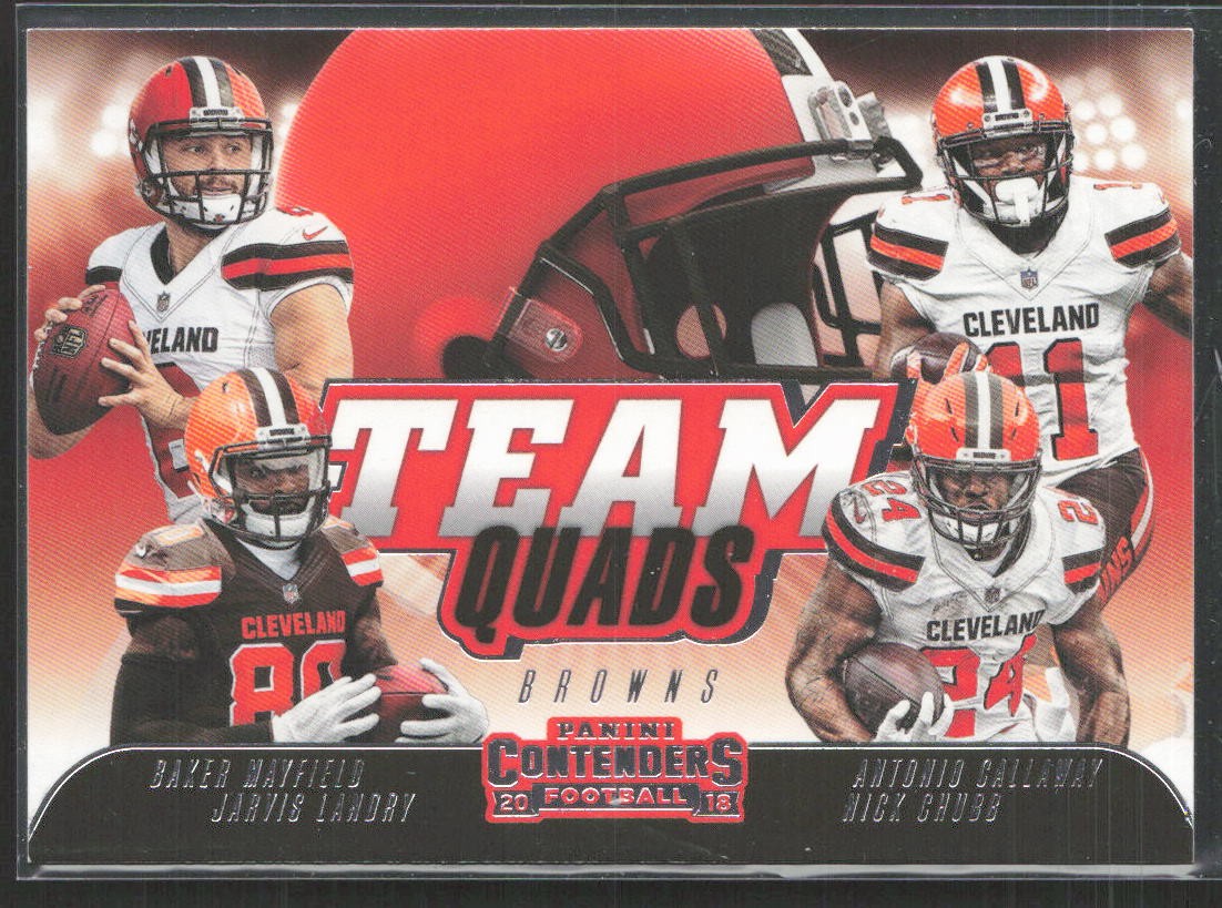 2018 Contenders #TQ-6 Callaway Chubb Landry Mayfield Team Quads Browns (JB)