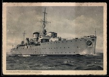 AK Schnellbootbegleitschiff Tsingtau der Kriegsmarine in Fahrt in leicht bewegt 