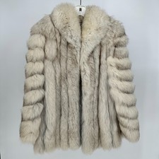 Silver Fox Fur Coat Saga Fox Womens M Vintage Scandinavian Norway Luxury 80s-90s