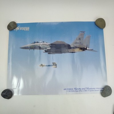 F-15E Strike Eagle Drops GBU-15 Guided Missile Air Force History & Museum Poster