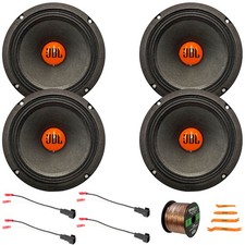 4x JBL 6.5" 300W Midrange Speakers + Speaker Harness Wire (1988-Up GM Vehicles)
