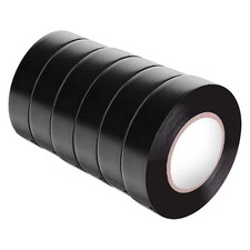 0.6 X 59 Ft. Electrical Tape Black 6-Pack Vinyl Insulating Backing High End Indu