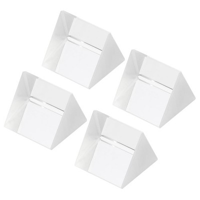 30mm/1.2 Inch Triangular Prism, 4 Pcs Glass Optical Rainbow Prism, Clear