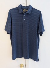 Polo Ralph Lauren Performance Polo Shirt Dark Blue Horizontal Stripe Men's XL