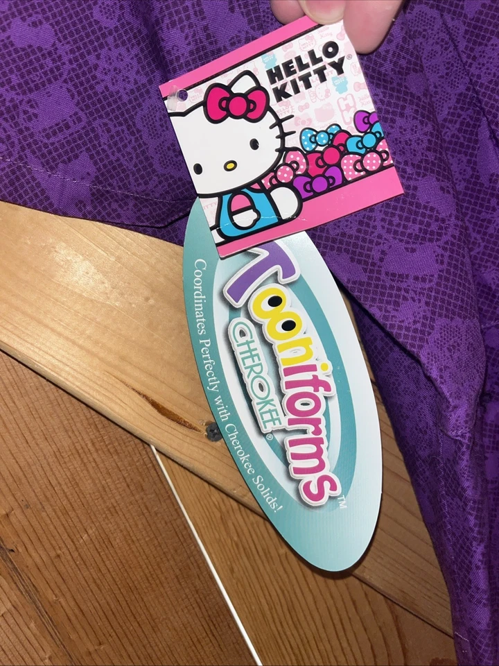 Hello Kitty Halloween Scrub Top Size Small Tooniforms Cherokee NWT - Image 3 of 4