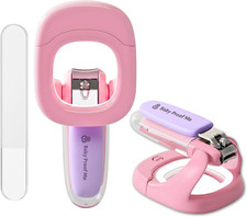 Baby Nail Clipper  File with LED Light, Fingernail Cutter with Catcher for Newb