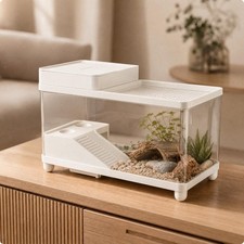 Small Pet Enclosure with Elevated Level Easy to Clean Reptile Enclosure with