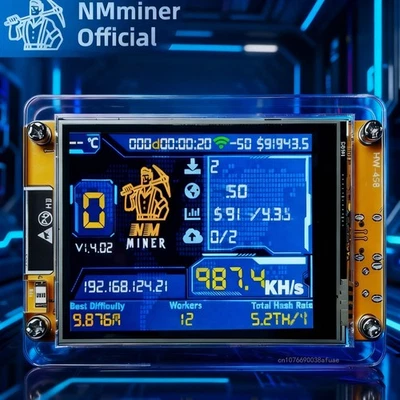 BITSOLOPLAYER 1000KH/s NMMiner NerdMiner V2 BTC Solo Miner 2.8in Display Bitcoin Lotto Machine