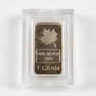 1 Gram .999 Fine Silver Bar - Canadian Maple Leaf with Protective Capsule