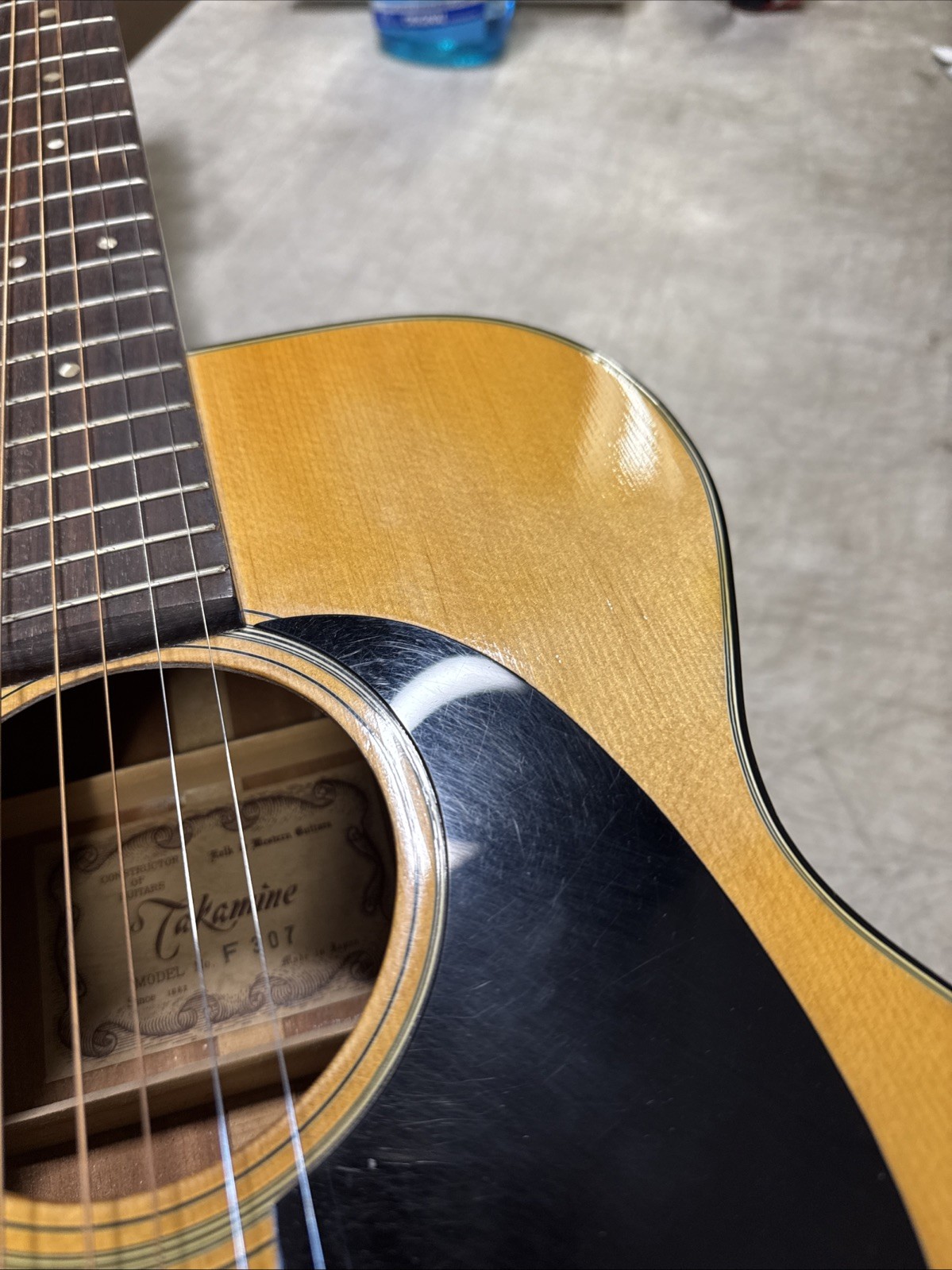 Vintage 1970's  1973 Takamine F-307  Acoustic Guitar Made In Japan NICE! +Case