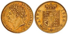GREAT BRITAIN. George IV. 1824 AV Half-Sovereign. NGC AU55. KM 689; SCBC-3803